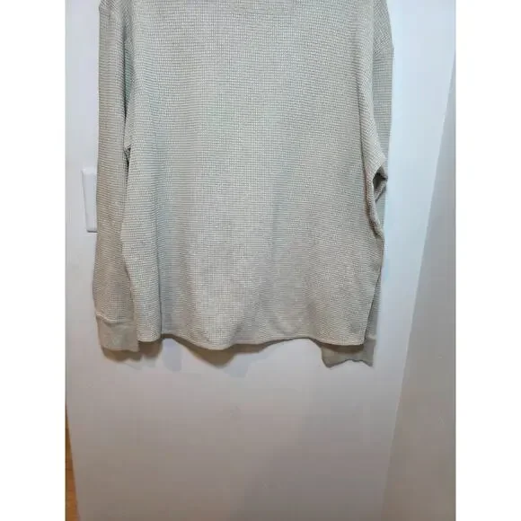 Eddie Bauer Shirt Mens Large Cream Long Sleeve Waffle Thermal Crewneck Neutral - Picture 3 of 6